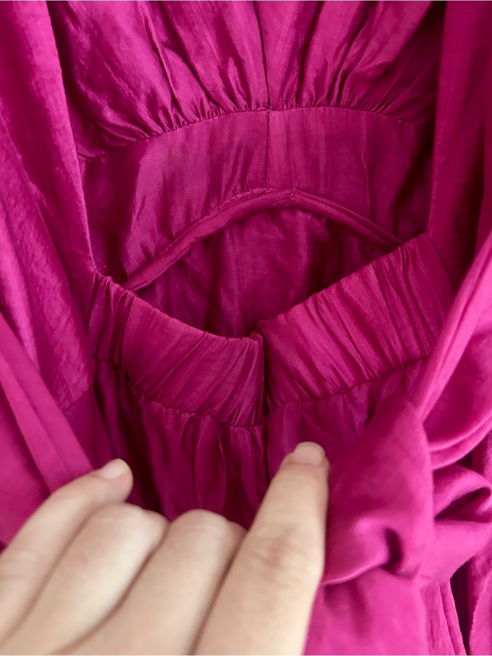 Sabina Musayev Frida Pink Open Back Puff Sleeve Occasion Midi Dress Sz Large - Picture 10 of 12